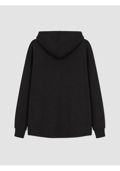 Lcw Modest Siyah Soft Touch Kadın Fermuarlı Sweatshirt