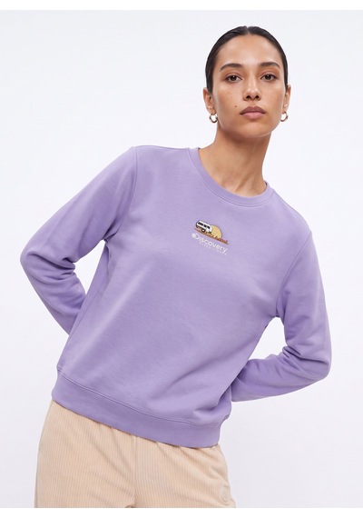 Discovery Expedition D6wl-swt3567 Lila Rahat Baskılı Kadın Sweatshirt