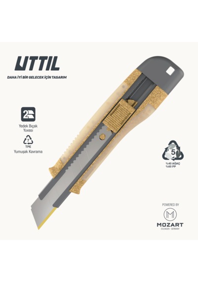 UTTIL Aura Natura Nmuk09-an %40 Ağaç 18 Mm Pro Maket Bıçağı