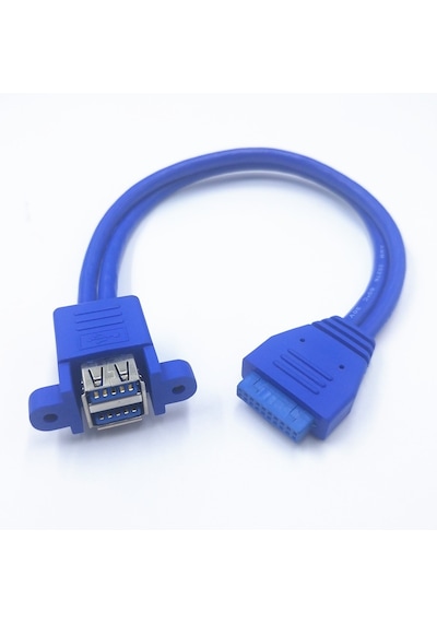 2 Port Usb 3.0 Dişi To 20 Pin Dişi Anakart Vidalı Panel Tip Kablo