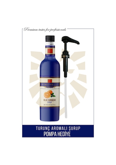 Simonelli Kahve ve Kokteyl Şurubu Turunç Aromalı 700 ML + Pompa