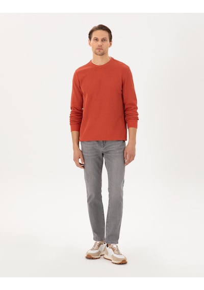 Pierre Cardin Erkek Pas Sweatshirt 50296485-vr040 Açık Turuncu