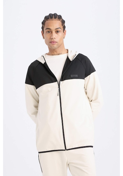 DeFactoFit Standart Fit Kapüşonlu Skuba Dalgıç Kumaş Sporcu Fermuarlı Sweatshirt D7363AX25SPBG721