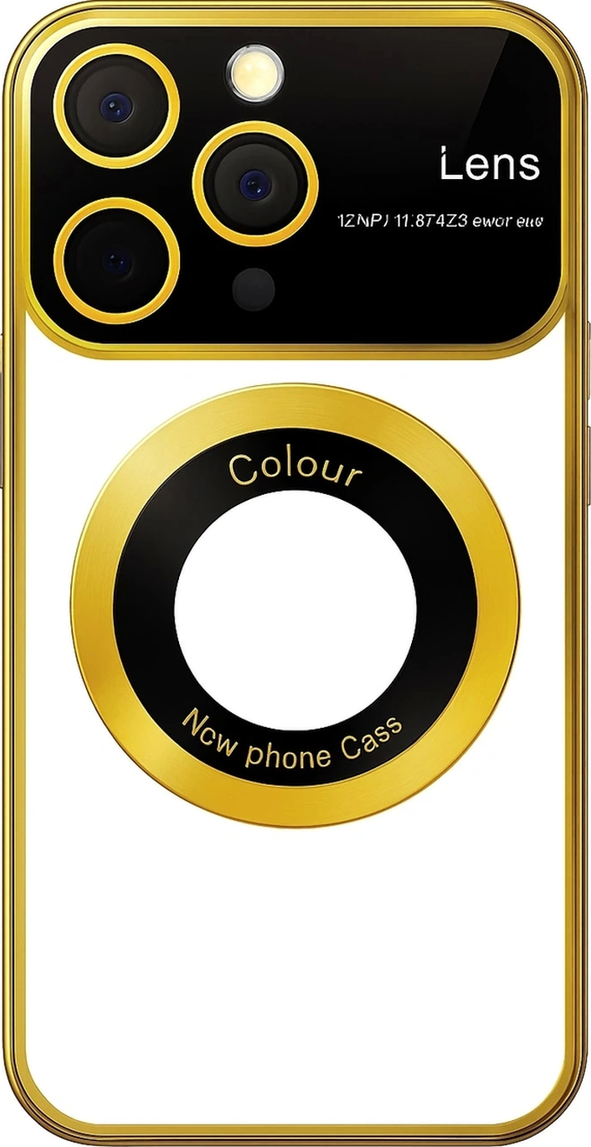 Apple Uyumlu iPhone 13 Pro Kılıf Kamera Korumalı Magsafe Colourl Gold
