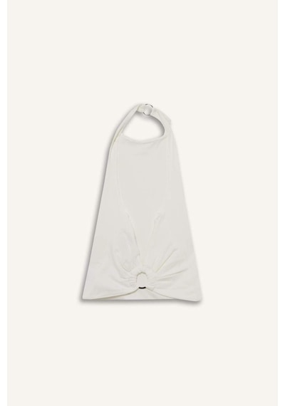 Defacto Halter Yaka Sırtı Açık Toka Detaylı Bluz G0508ax25smwt34 Beyaz