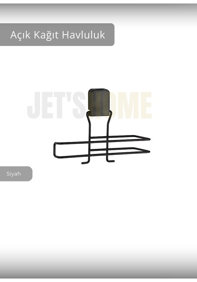 Jet's Home Kağıt Havluluk Paslanmaz Peçetelik Çelik Banyo Havluluk Düzenleyici Siyah Siyah