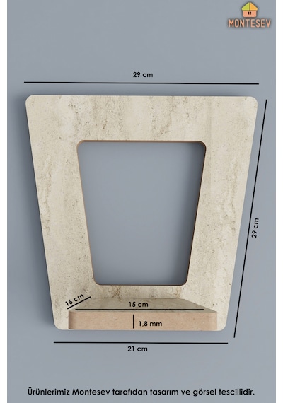 Ahşap Dekoratif Duvar Rafı 3 Lü Set Mts-196 Mermer Desenli