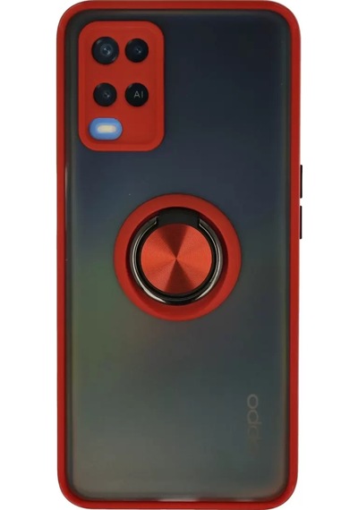 Oppo A54 4g Kılıf Montreal Yüzüklü Silikon Kapak - Kırmızı -