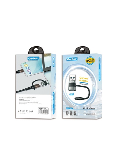 Go-des Gd-ct069 Usb 3.0 To Type-c Data Ve Hızlı Şarj Adaptörü Siyah