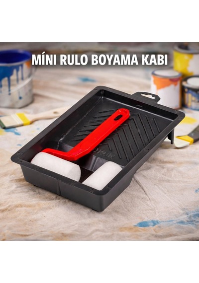 Premium Hobi Seti Mini Rulo Boyama Kabı 14x21,5 Cm Pratik Kullanım Dayanıklı Boya Tepsisi Seti
