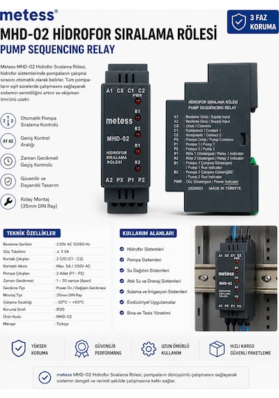 METESS MHD-02 HİDROFOR SIRALAMA RÖLESİ