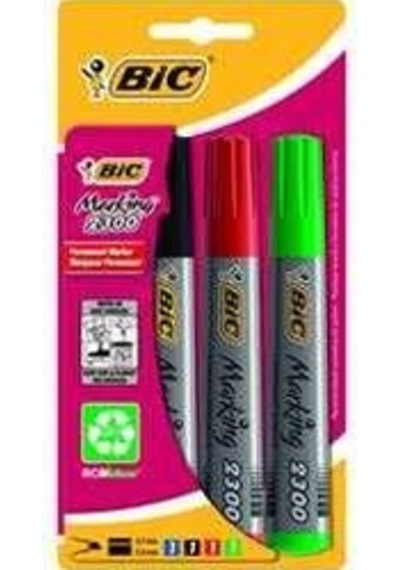 Bic Permanent Markör Kesik Uç 4'lü 2300