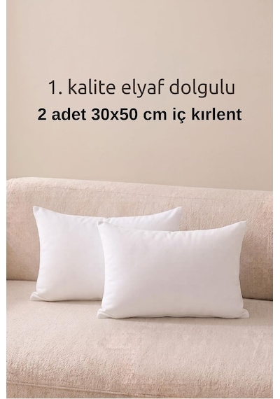 2'li İç Kırlent Silikon Elyaf Dolgulu Koltuk Kırlenti İç Yastık Dolgusu Kırlent İçi Çok Renkli
