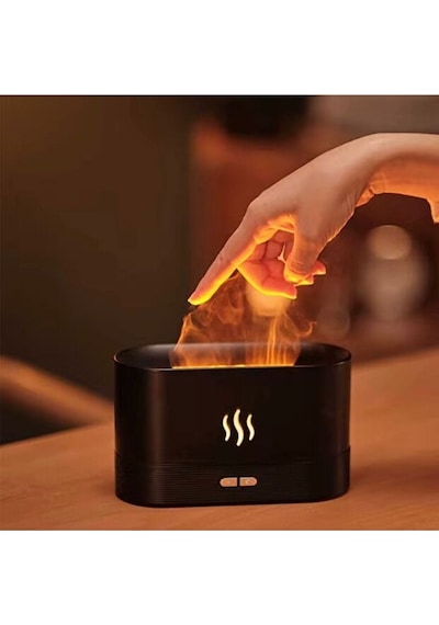 Alev Efektli Ultrasonik Hava Nemlendirici - Sessiz, Otomatik Kapanma, Led Işıklı Aroma Difüzör