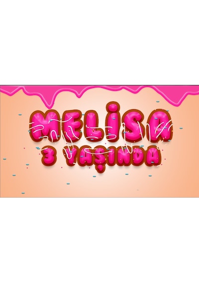 Donut Temalı Doğum Günü Afişi - 100x150 Cm
