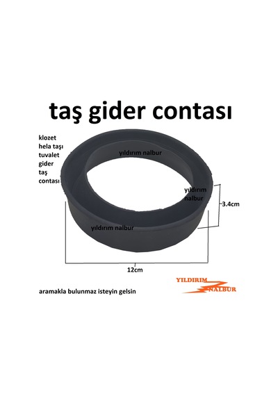 Taş Contası Klozet Hela Taşı Tuvalet Taş Gider Contası 12Cm