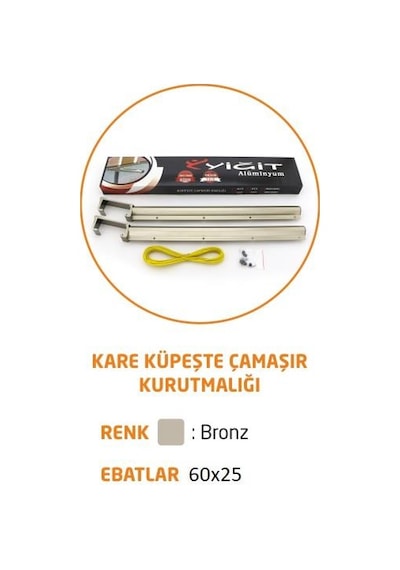 Kare Küpeşte Alüminyum Balkon Çamaşır Kurutmalık 60x25 Ve 80x30 Uyumlu Siyah