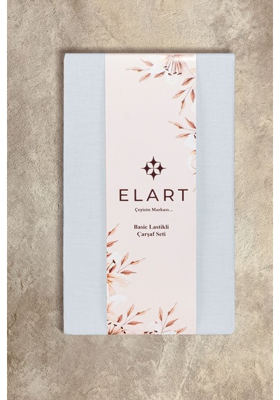 Elart Basic Lastikli Çarşaf Seti King Size 180x200+28 Mavi