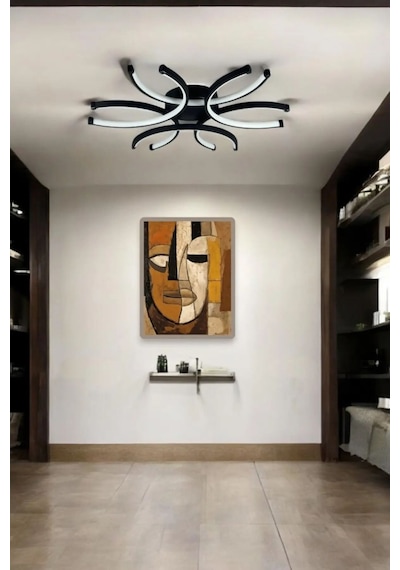 Levora Modern Tasarım - Salon - Mutfak - Yatak Odası Siyah Re... Siyah