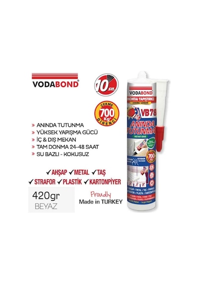 Korniş Yapıştırıcı Montaj Silikonu Beyaz 420 Gr N11.1607