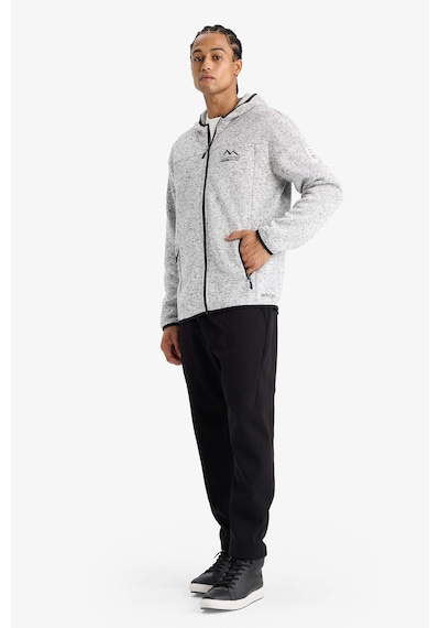 Defacto Defactofit Standart Fit Kapüşonlu İçi Yumuşak Tüylü Fermuarli Polar Hırka F3811ax25wngr362 Gri-gr362