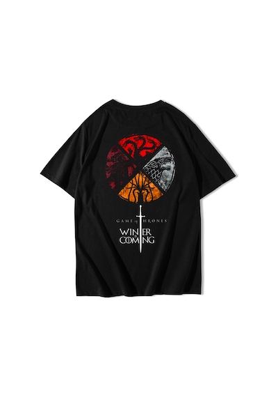 Brz Collectıon Brz Collection Unisex Oversize Game Of Thrones T-shirt Siyah