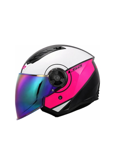 Ls2 Aırflow 2 Cover Beyaz-pembe Kask Gökkuşağı Vizör Çok Renkli