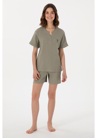 U.s. Polo Assn. Kadın Haki Pijama Takım 50312905-vr027 Haki U.s. Polo Assn. Kadın Haki Pijama Takım 50312905-vr027 Haki