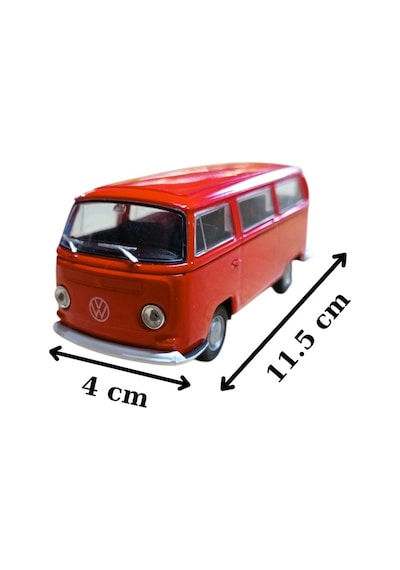 Nostaljik Kırmızı Volkswagen Type 2 1/32 Ölçek Metal Çek Bırak Kapılar Açılır Model Araba Çok Renkli
