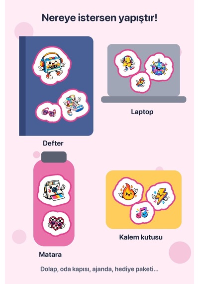 Cool Mod 20 Adet Mini Retro Sticker Çıkartma A4 Defter Etiketi Çok Renkli