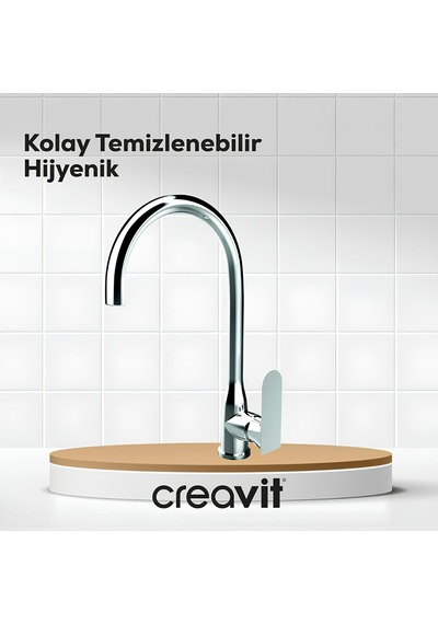 Creavit Pure Lavabo Banyo Eviye Bataryası 3'lü Set PR1500-PR2500-PR8501 Krom