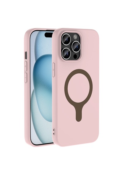 Apple iPhone Uyumlu 14 Pro Max Kılıf M-safe Şarj Özellikli Zore Aris Silikon Kapak - Açık Pembe AÇIK PEMBE