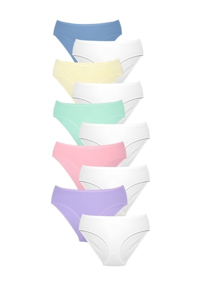 Alya Underwear Kadın Pamuklu Hipster - Slip Külot 5 Farklı Renk 1 Pakette Multicolor-x18