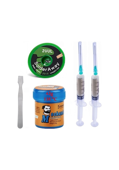 Mechanic Krem Lehim Solder Paste 42 Gr 138c Flux, 2uul 2015 Lehim Emme Temizleme Teli 2,0 Mm Lehim St25