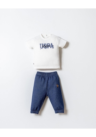 U.S. Polo Assn. Erkek Bebek 2 Li T-şhirt Takım Beyaz-2259 beyaz