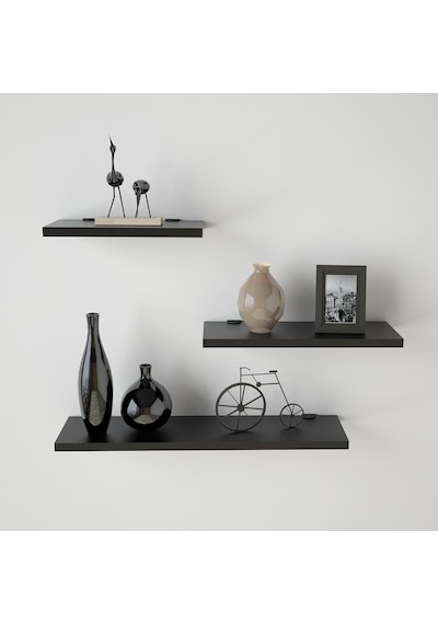 Robinhome Robin Home Raffi 3'Lü Uçan Raf Duvar Rafı Siyah