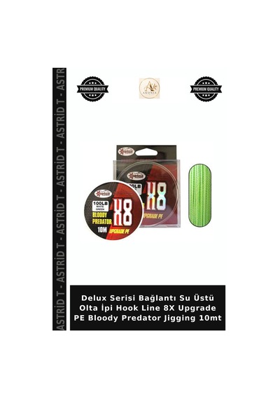Delux Serisi Bağlantı Su Üstü Olta İpi Hook Line 8x Upgrade Pe Bloody Predator Jigging 10mt 120 Lbs
