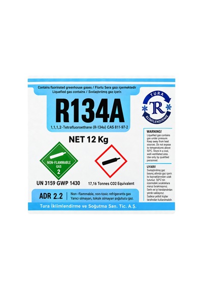 Tura Gaz R134a Soğutucu Gaz 12 Kg Yeşil