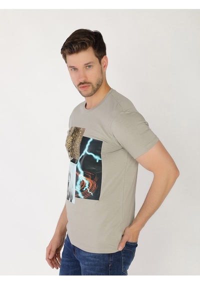 Roberto Cavalli Erkek Tshirt /M.Rob.0421.14020 - A.Gri Açık Gri