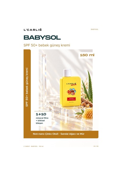 L'carlıe Babysol Bebek Güneş Kremi Çinko Oksitli 150 Ml