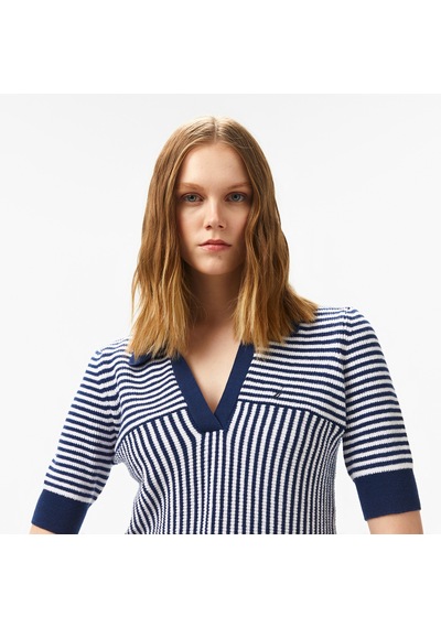 Nautica Kadın Lacivert Regular Fit Çizgili Triko Çizgili 55s101t Lacivert