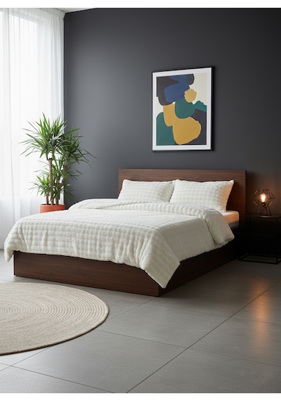 Diamond 3 Parça Bubble Kürk Comforter Set, Çift Kişilik Yorgan Seti 220x240 -krem Krem