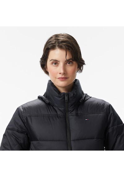Tommy Hilfiger Tommy Jeans Hood Essentials Kadın Siyah Puffer Montdw0dw21619