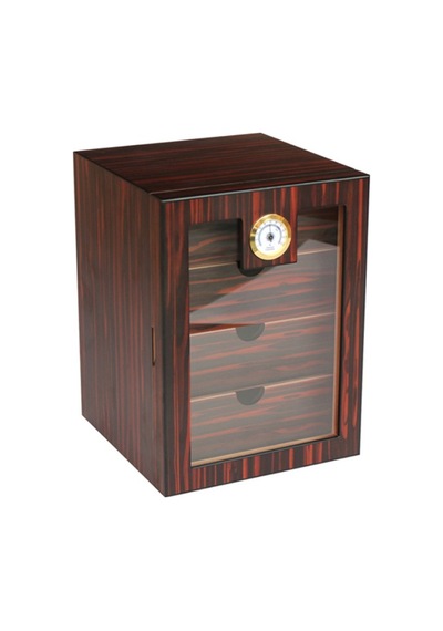 Premiumquality 3 Çekmeceli Kahverengi Sedir Humidor Puro Kutusu - Tr9646