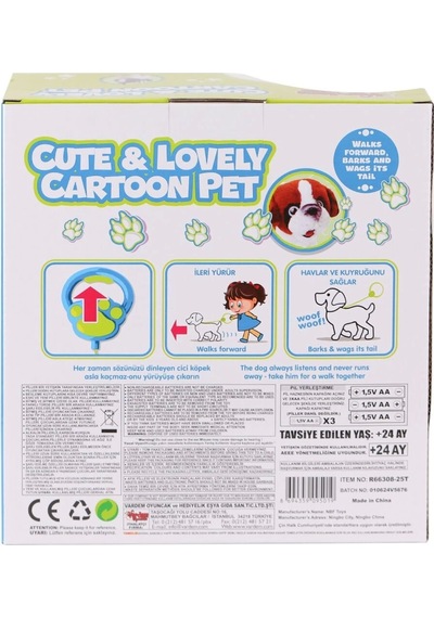 Pr66308-25t Tasmalı Yürüyen Peluş Fransız Köpeği Çok Renkli
