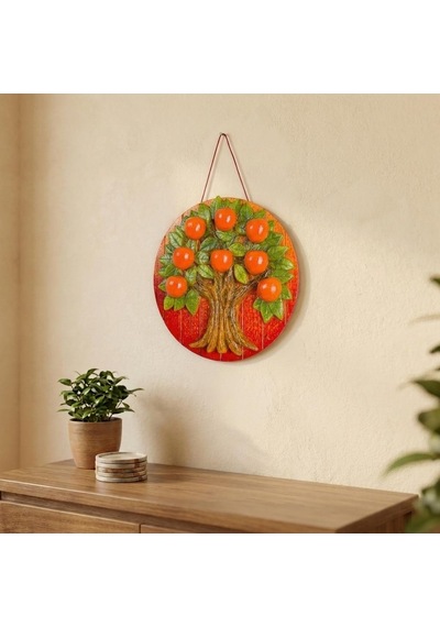 Portakal Ağacı Duvar Dekoru Bereket Temalı Hayat Ağacı Duvar Süsü 21 Cm