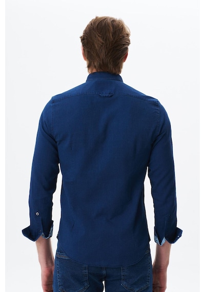 AR-MA Arma Erkek Denim Jean Slim Fit / Dar Kesim Kot Dokuma Gömlek K9gkd1070 Lacivert