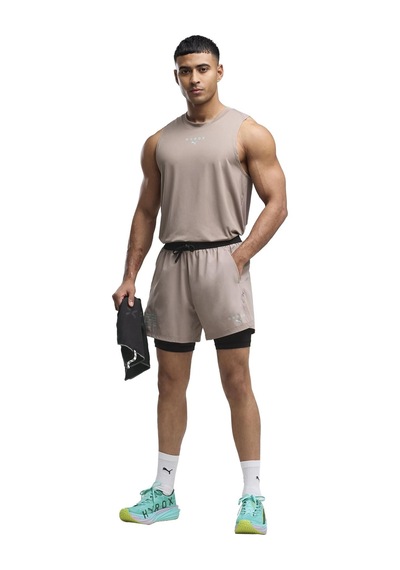 529236-81 Puma X Hyrox M 2ın1 Pwrmode Short Erkek Şort Ve Kapri Bej 529236-81