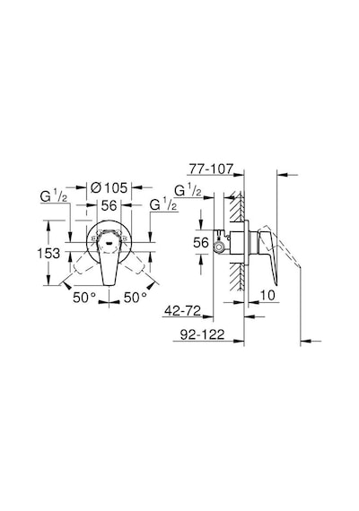 Grohe Bauedge Tek Kumandalı Duş Bataryası - 29040001