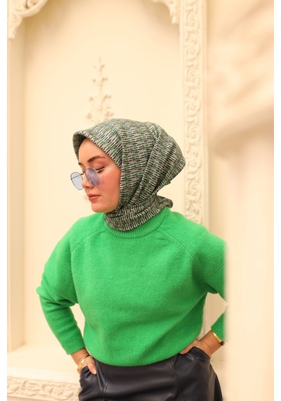 Silk Home Twill İpek Eşarp 11454-64 Yeşil, Mor, Sisli Yeşil